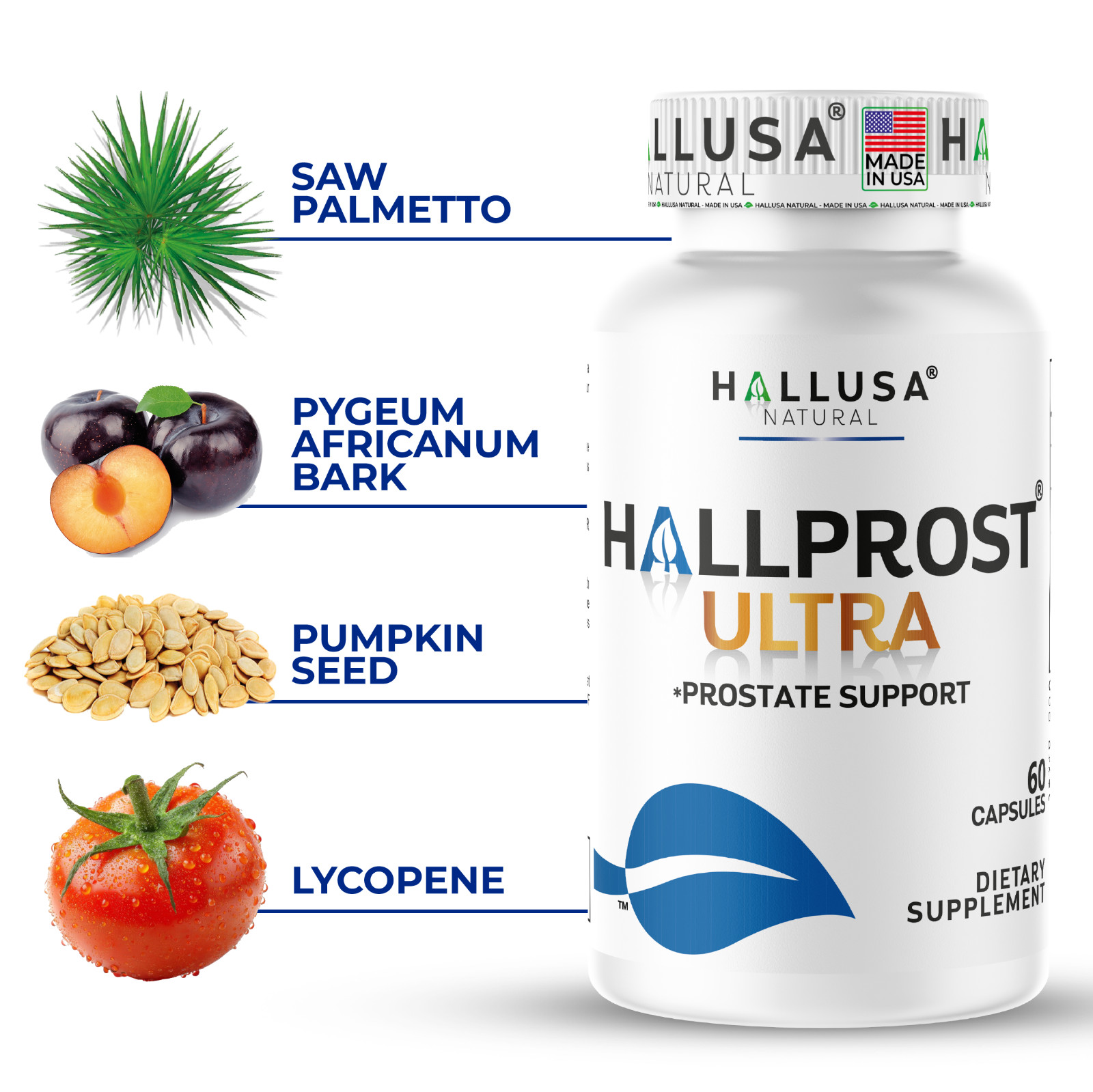 HALLPROST ULTRA – Inflamed Prostate, Urinary Support, Prostatitis – 120 Capsules
