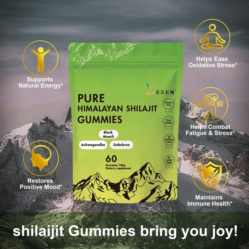DEZEN Pure Himalayan Shilajit Gummies 3000mg with Ashwagandha 60 Count 180g