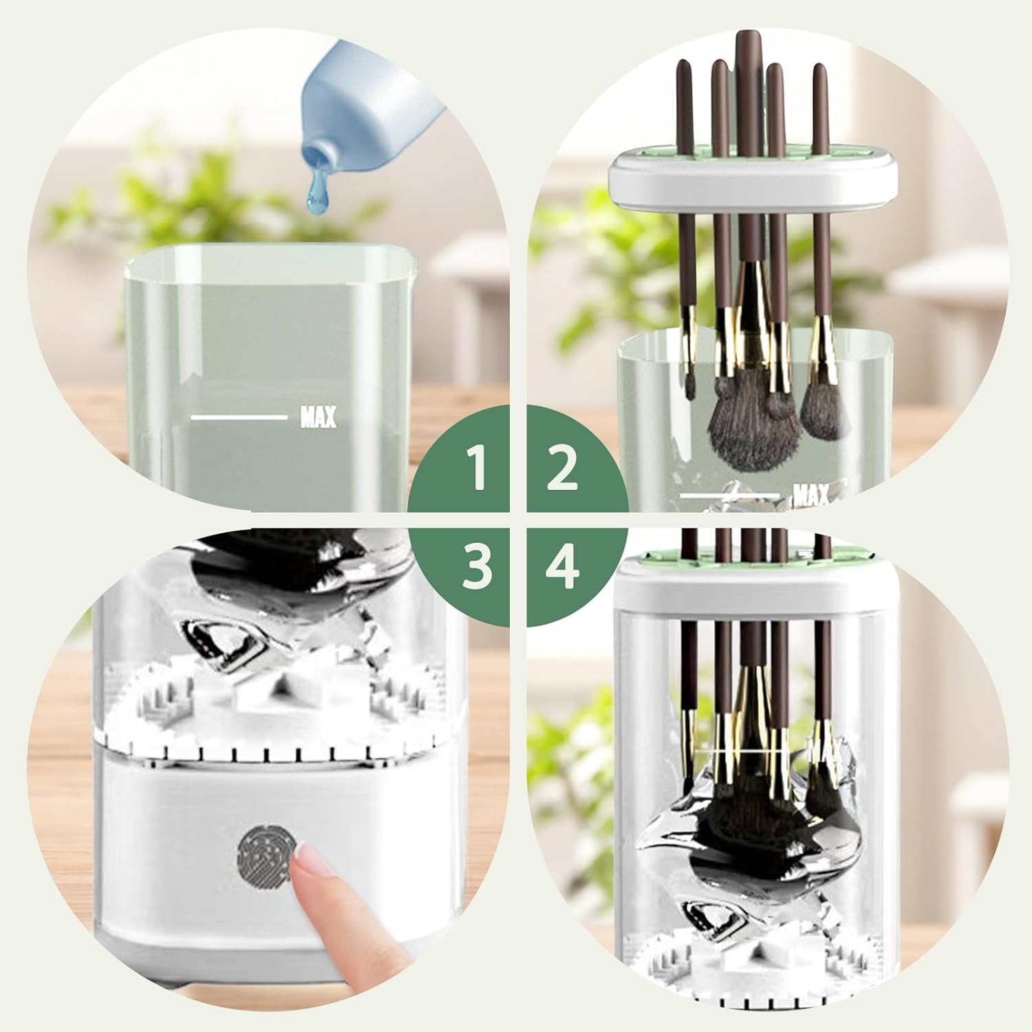 Electric Makeup Brush Cleaner Machine, Upgrade Cosmetic Brush Cleaner,Automatic