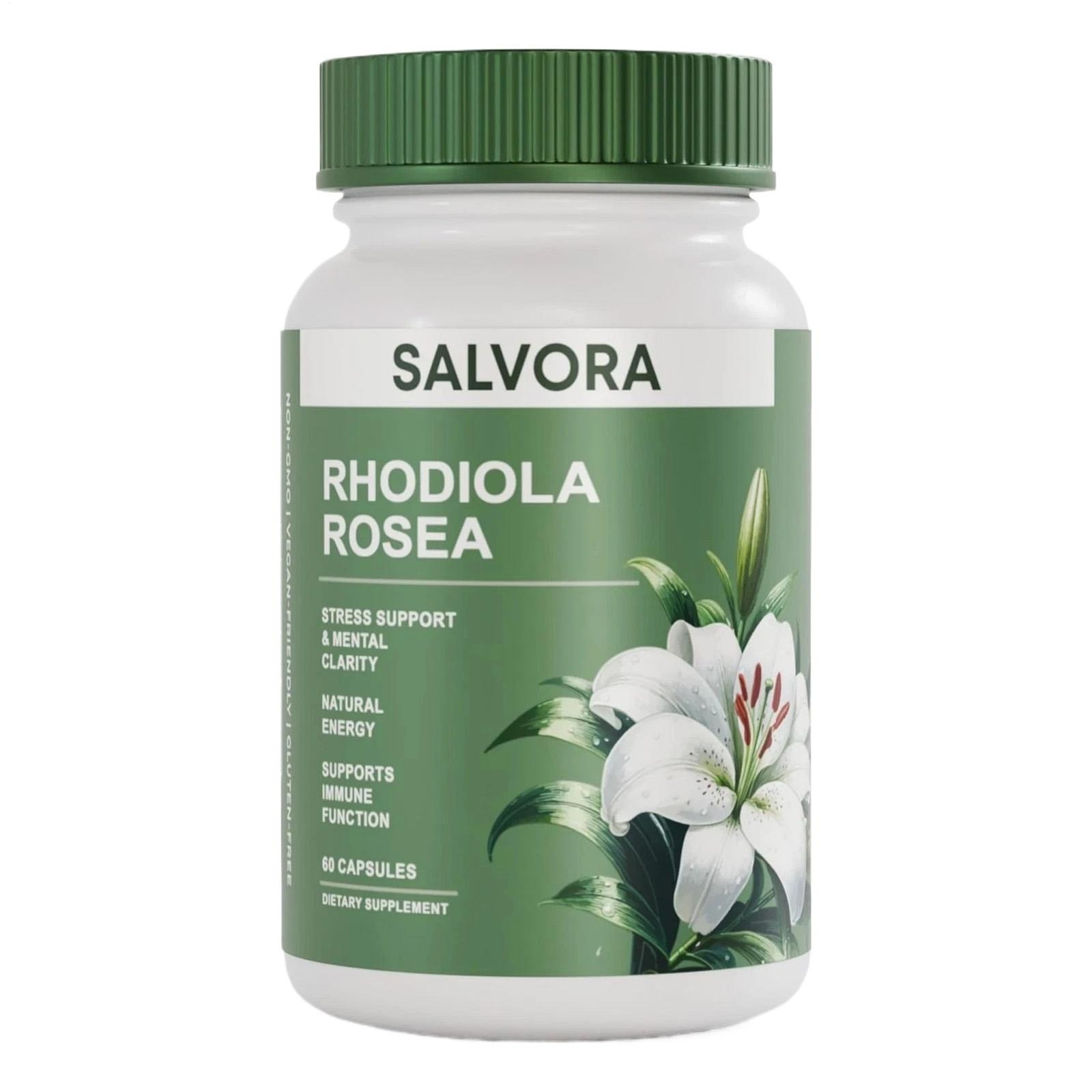 Salvora Rhodiola Rosea Supplement – Golden Root Adaptogen Capsules 60pcs