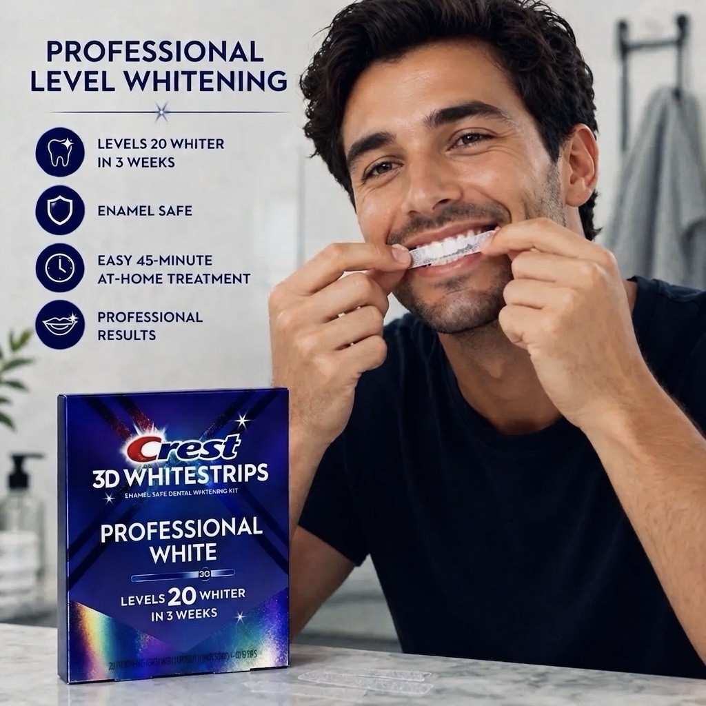 3X= Crest 3D Whitestrips Professional White 20 Levels Whiter 40 Strips Exp 04/28