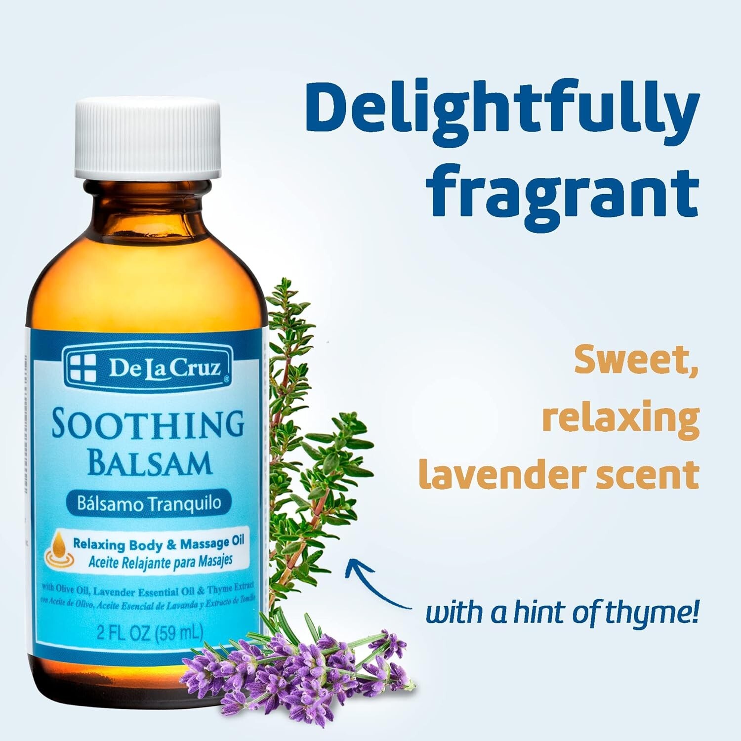 De La Cruz Soothing Balsam/ Bálsamo Tranquilo, For Massage, Made in USA 2 FL OZ