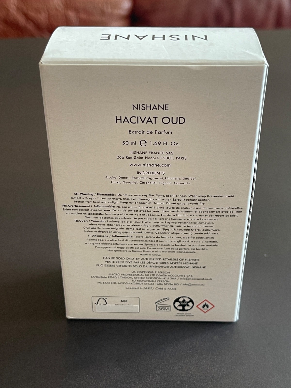 NISHANE HACIVAT OUD Extrait De Parfum Spray UNISEX 1.69 Oz / 50 ml BRAND NEW!!!