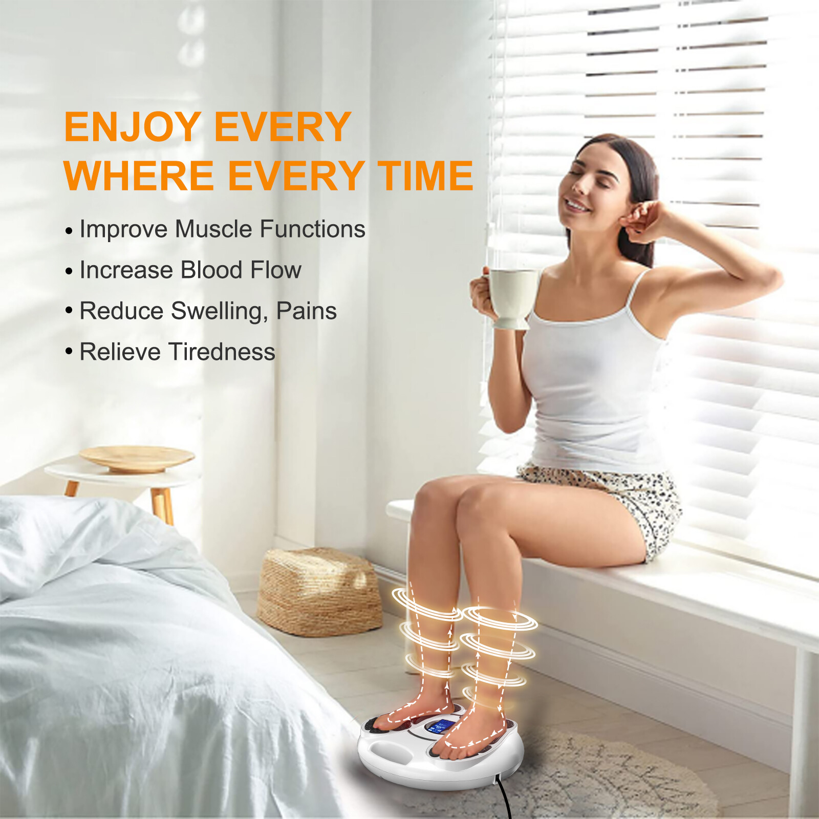 OSITO EMS Foot Circulation Massager Booster for Neuropathy Feet Legs Pain Relief
