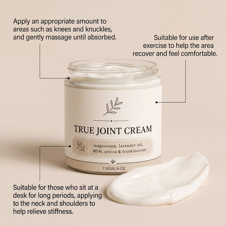 1-2 PACK Organics True Joint Cream Moisturizing Massage Cream for Body Joints US