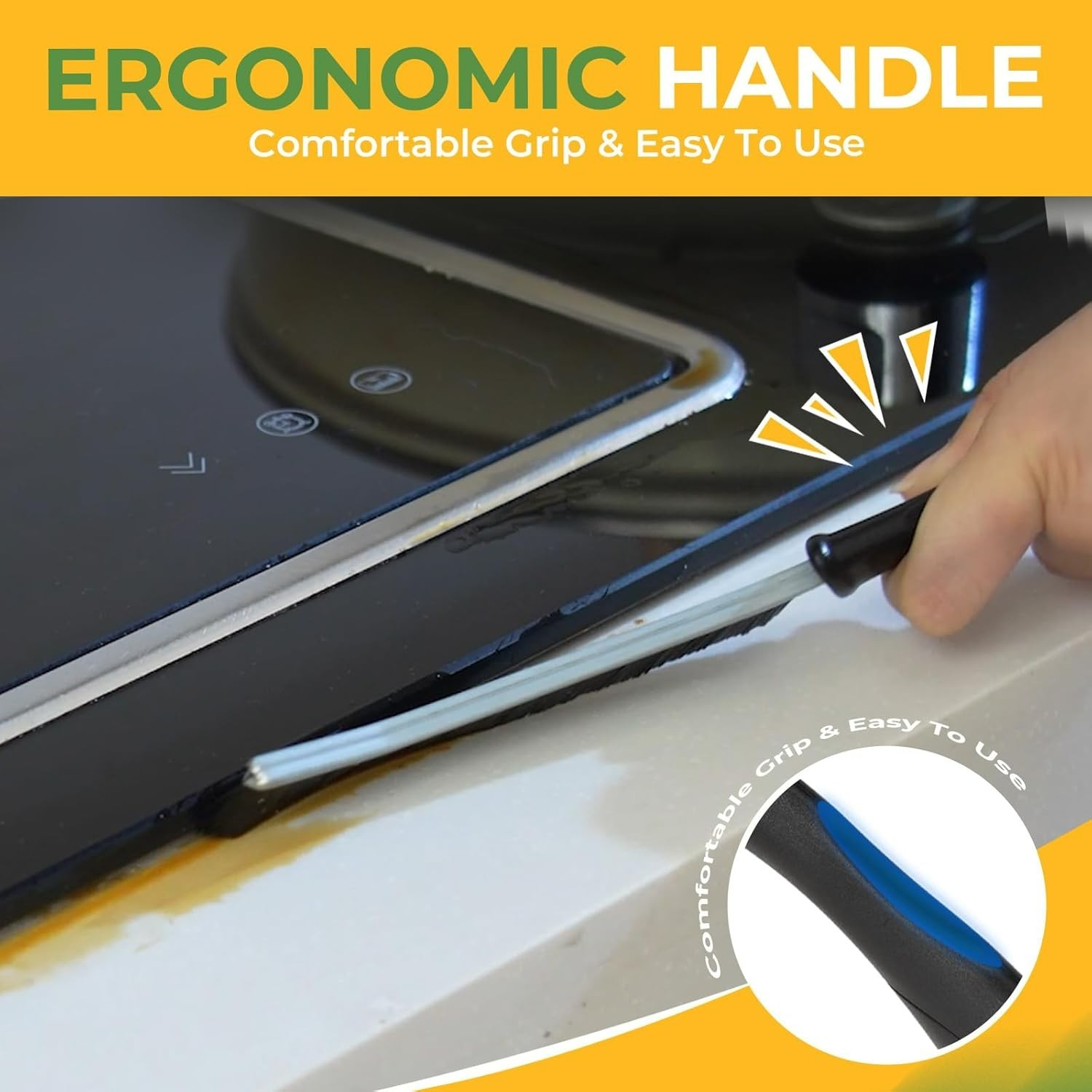 Ergonomic 3-Pc Hard Bristle Cleaning Brushes – Ideal for Grout and Tight Spaces