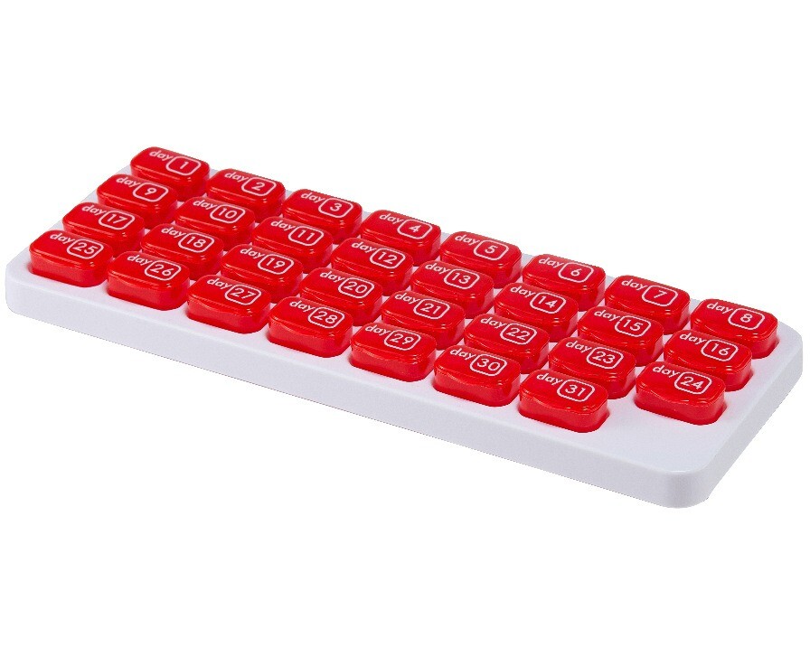 31 Day Monthly Pill Organizer Medication Holder Compartment Planner Box Storage