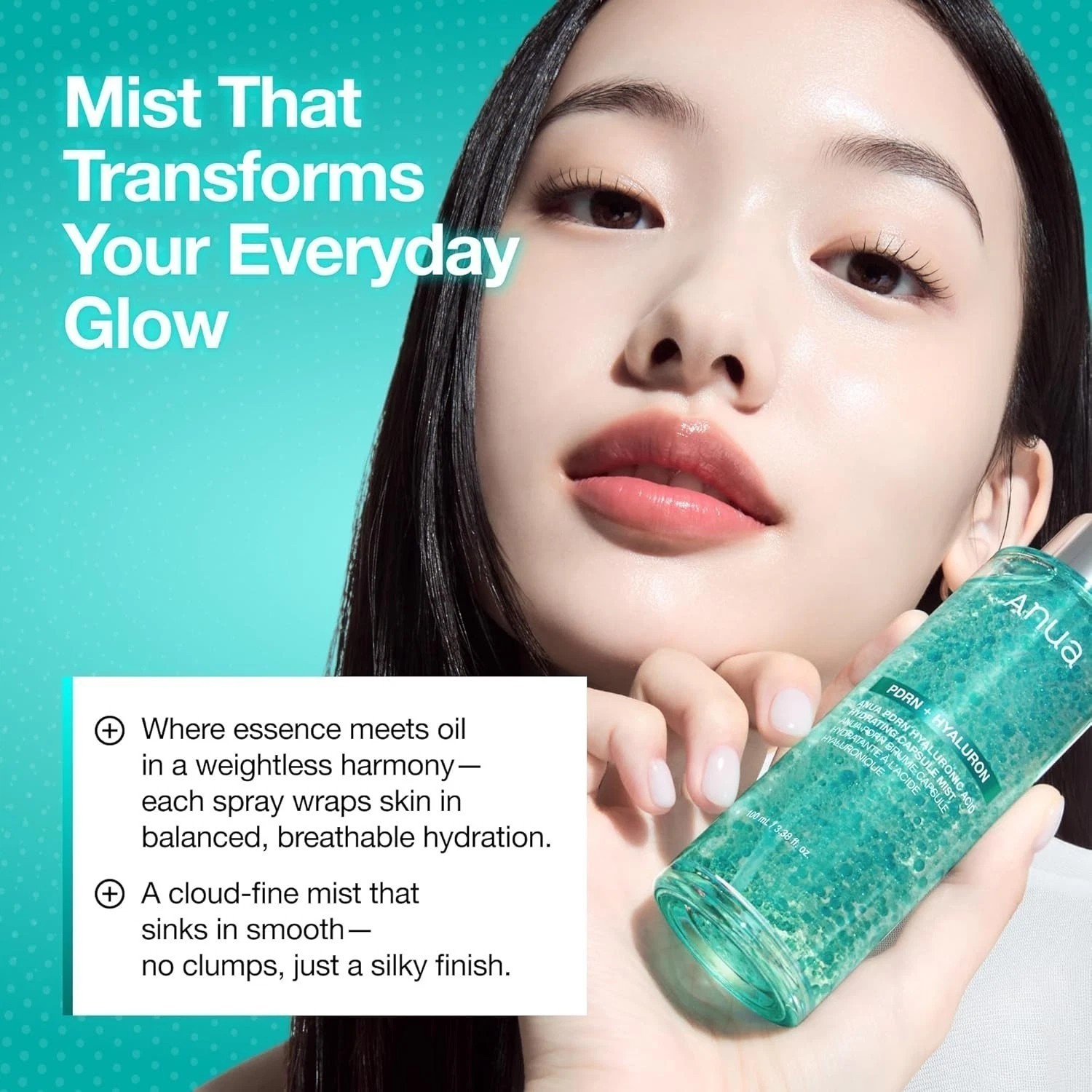 Anua PDRN Collagen Glow Facial Serum Spray,Hydrating Face Mist,Hyaluronic Acid
