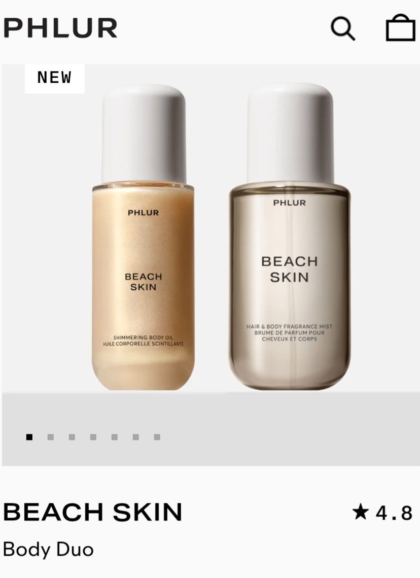 Phlur Beach SKIN DUO Hair & Body Fragrance & Shimmering Body Oil