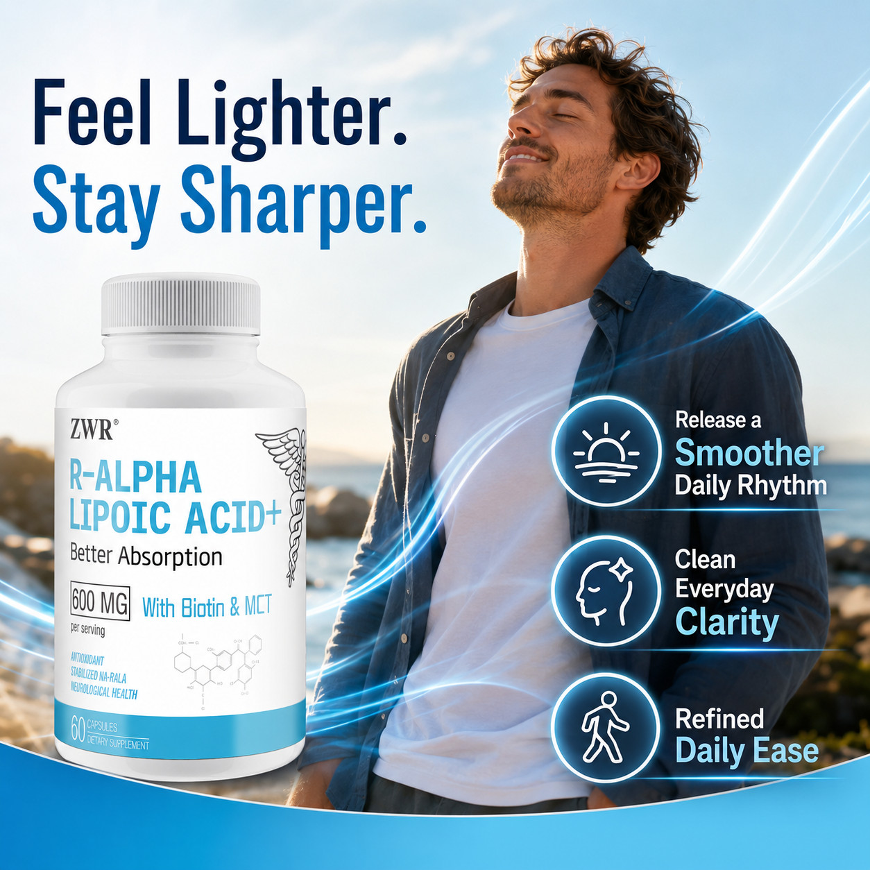 R-Type Alpha Lipoic Acid Capsules – 600 mg with Biotin; Supports Cellular Health