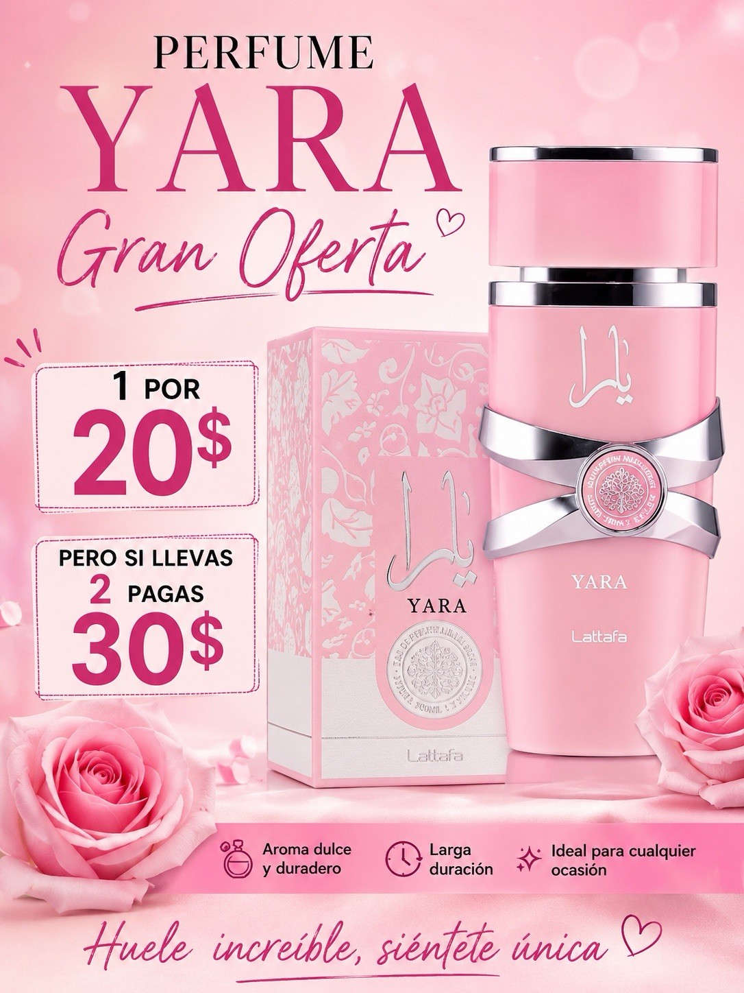 Lattafa Yara Perfume Spray 3.4 fl oz Regular Size MPN Yara