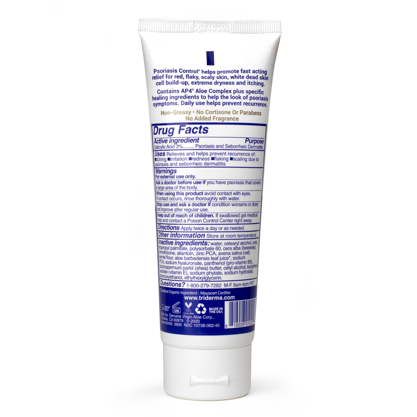 TriDerma Psoriasis Control Face & Body Cream – FSA Eligible, 4.2 oz – 4-Pack