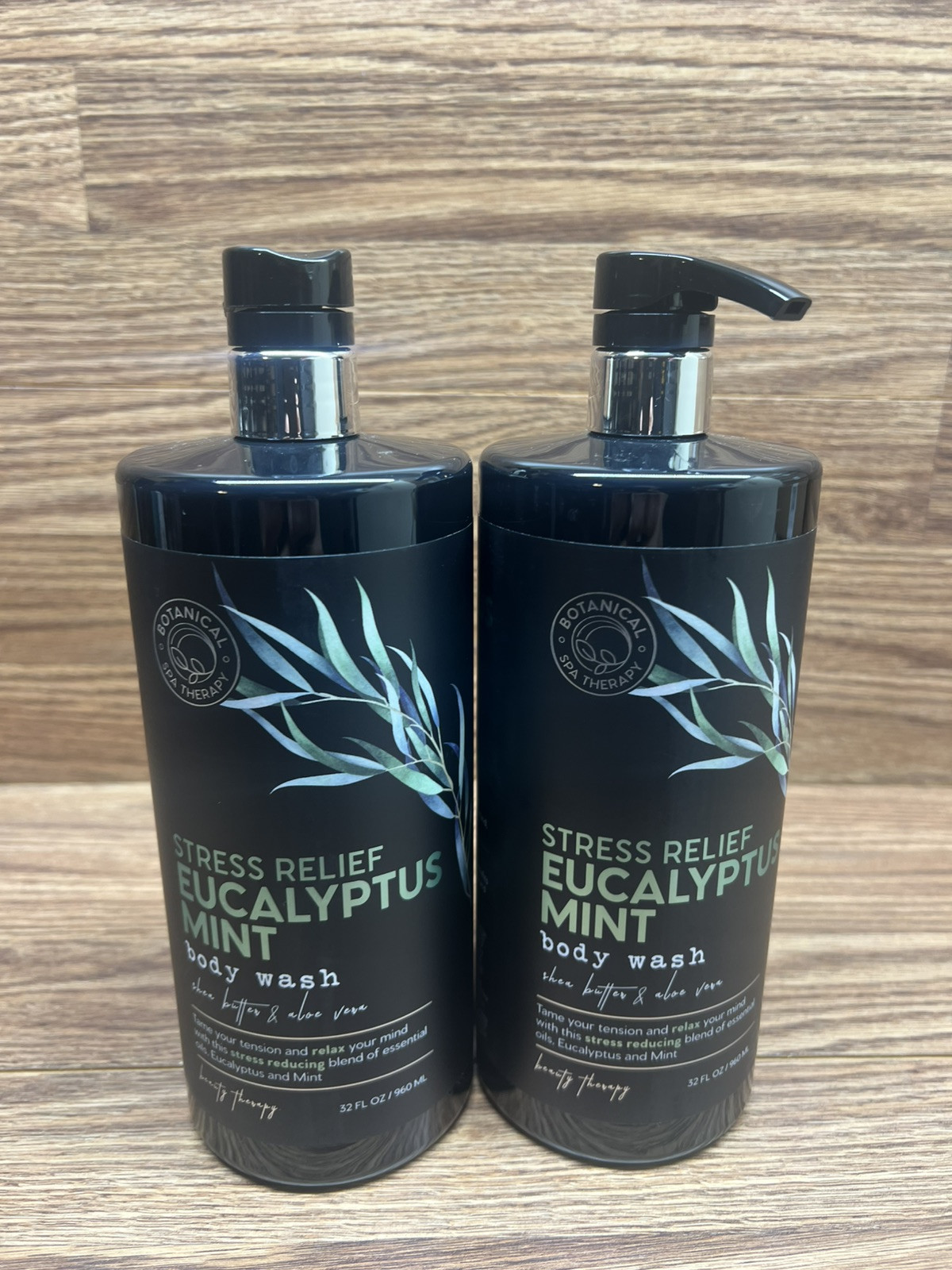 (2-Pk) BOTANICAL SPA THERAPY ~ STRESS RELIEF EUCALYPTUS MINT BODY WASH Shea Aloe
