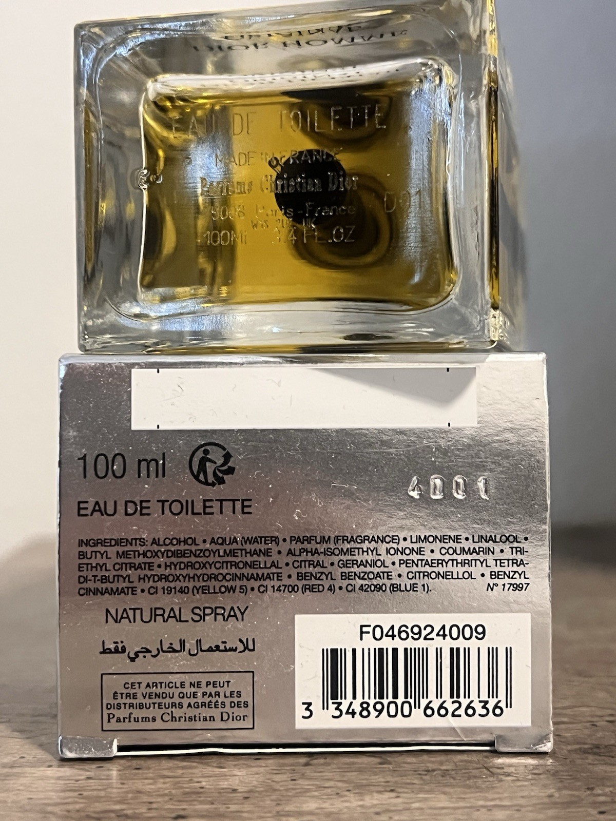Dior Homme Original 2024 Formula batch code 100mL 3.4oz See Description