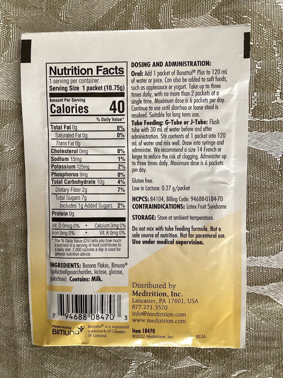 Banatrol Plus Oral Supplement Banana 10.75 Gram Packets – Qty: 10 Packets