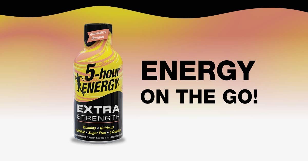 5-hour ENERGY | EXTRA Strength | Strawberry Banana | 1.93oz | 24 Count Pack-NEW