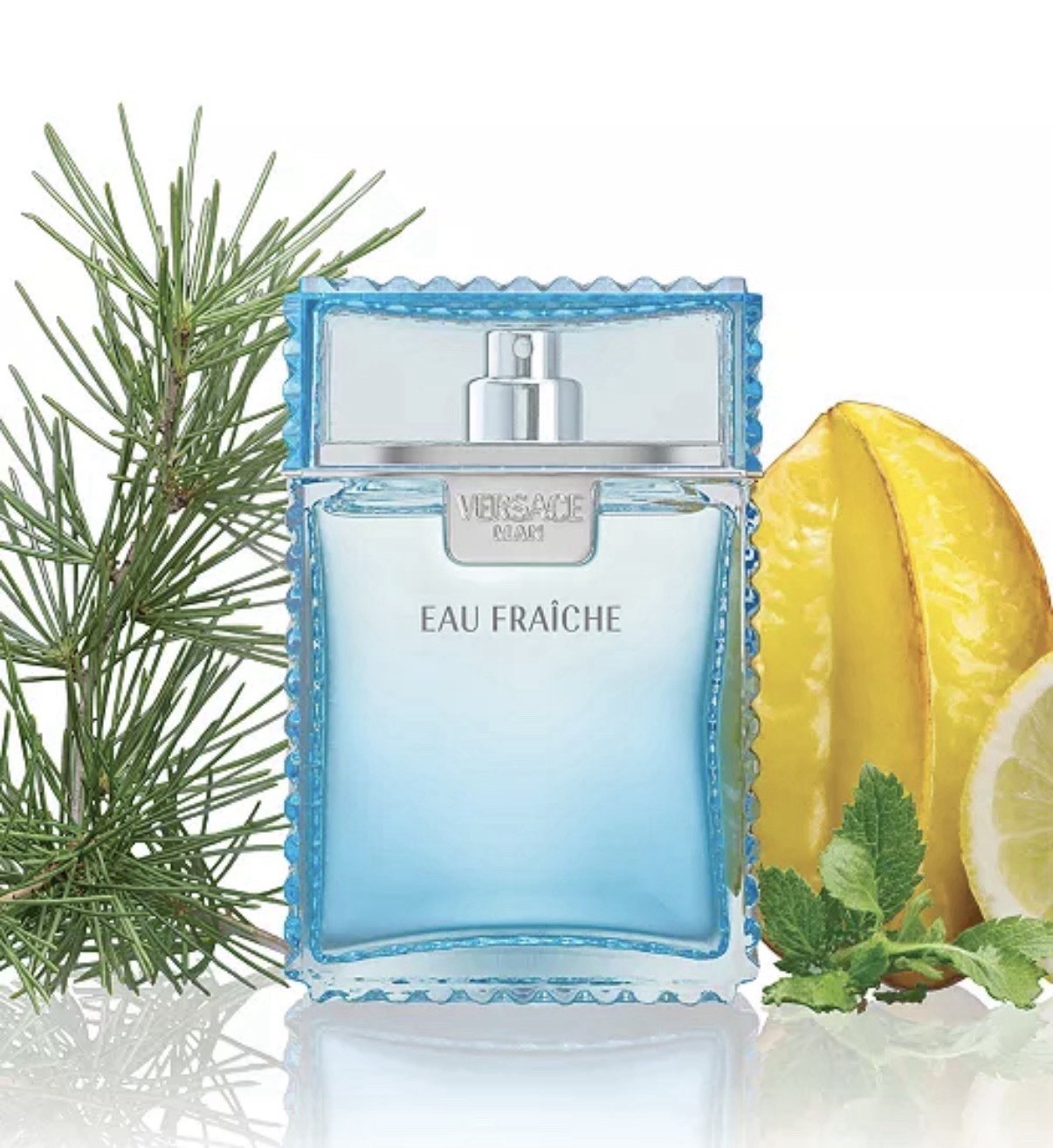 Versace Eau Fraîche Eau de Toilette Spray, Lemon Scent, 3.4 US fl oz