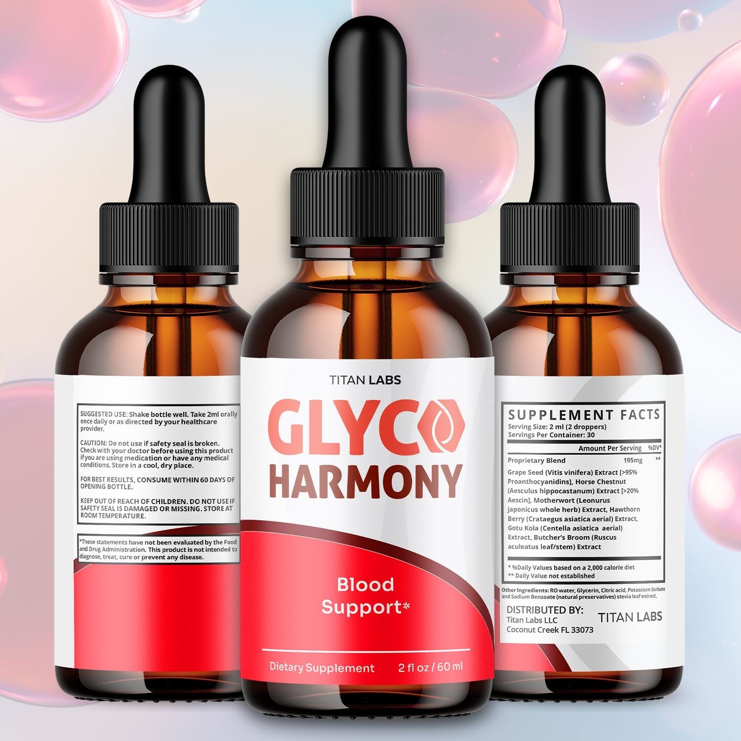 (1 Pack) Glyco Harmony Blood Support Drops Vitamin Supplement 30 Servings