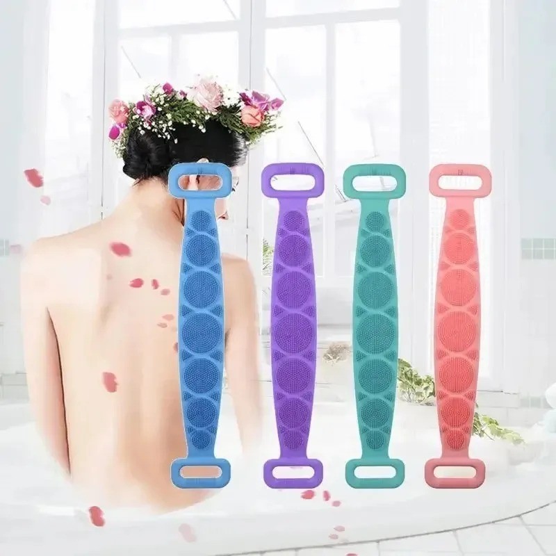 Silicone Body Back Scrubber Double Side Bathing Brush For Skin Deep Cleaning