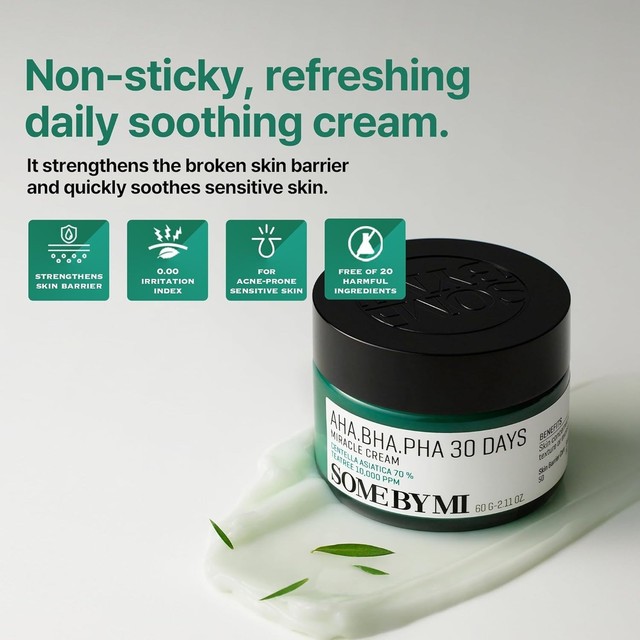 SOME BY MI AHA BHA PHA 30 Days Miracle Cream 60g Acne Prone Skin Soothing Care