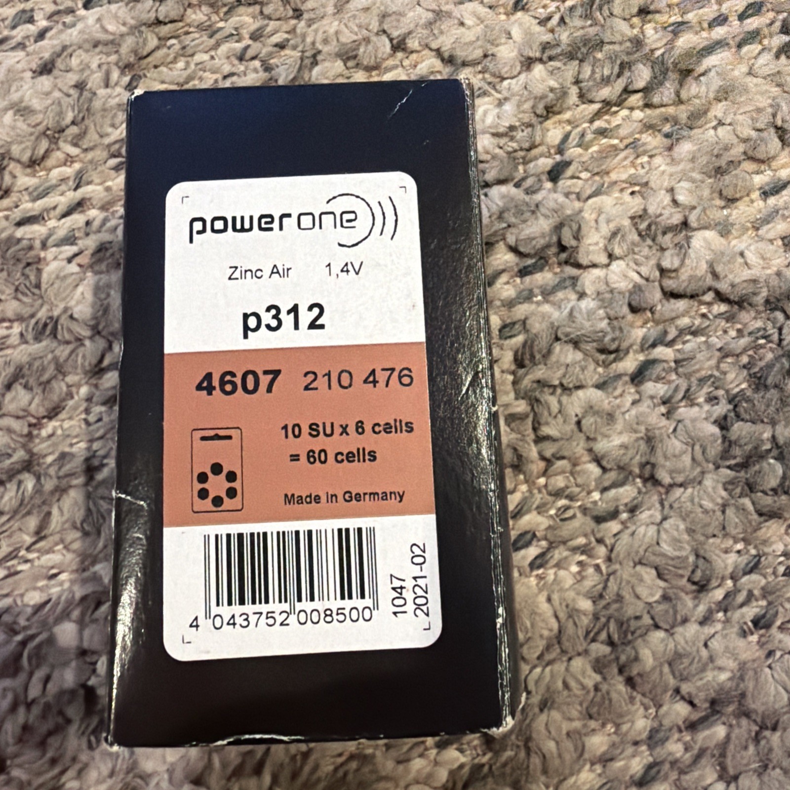 New PowerOne p312 Zinc Air 1.4v cells 2 Box 20×6 packs=120 Cells Total; Expired