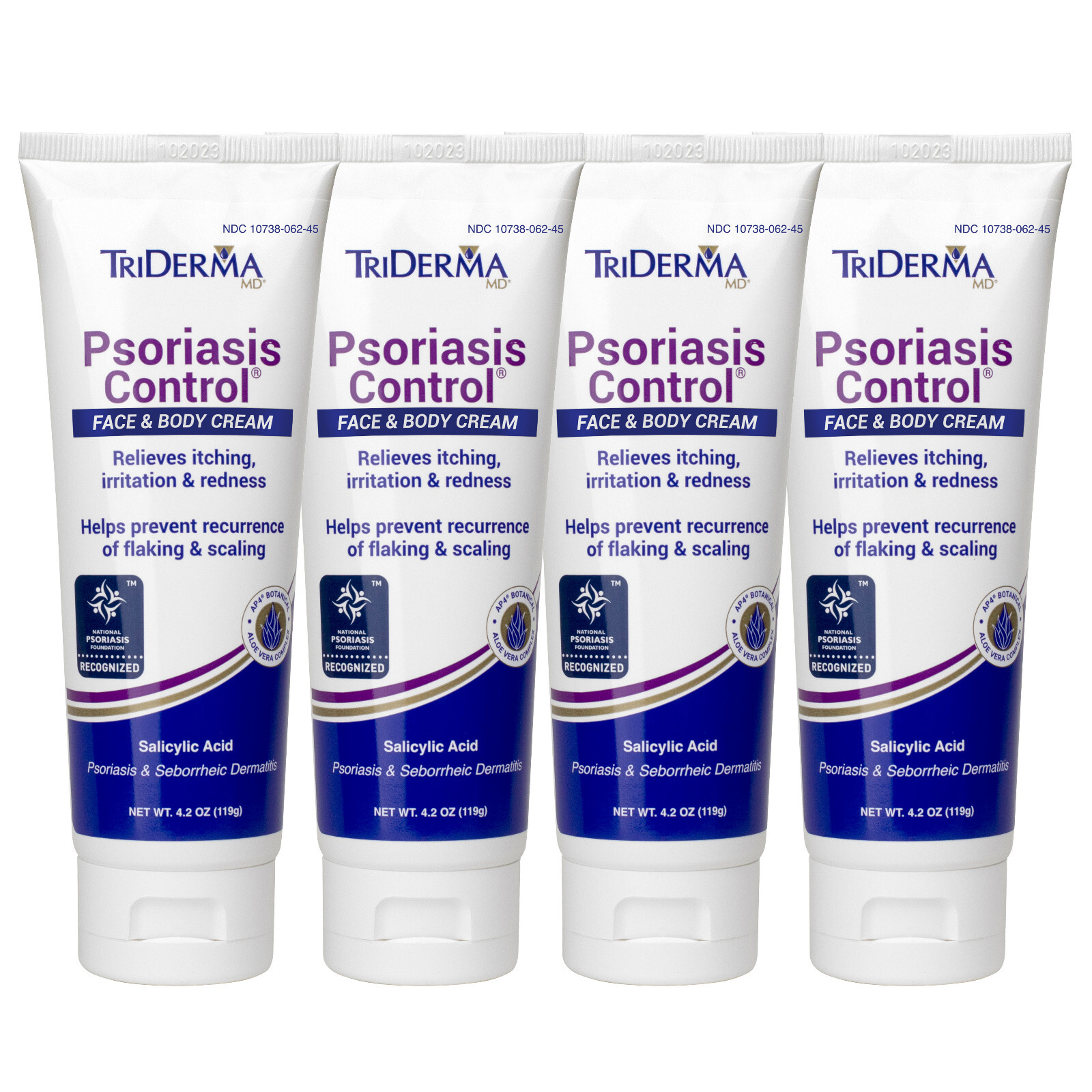 TriDerma Psoriasis Control Face & Body Cream – FSA Eligible, 4.2 oz – 4-Pack