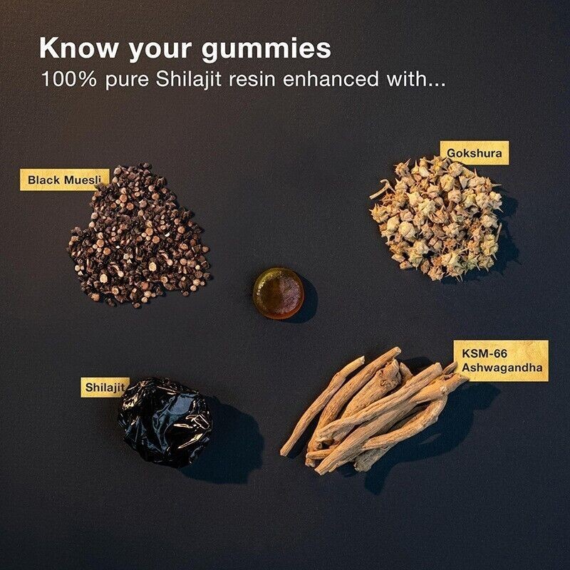 Himalayan Shilajit GOLD Gummies, Organic, Extremely Potent 3000 mg, Fulvic Acid