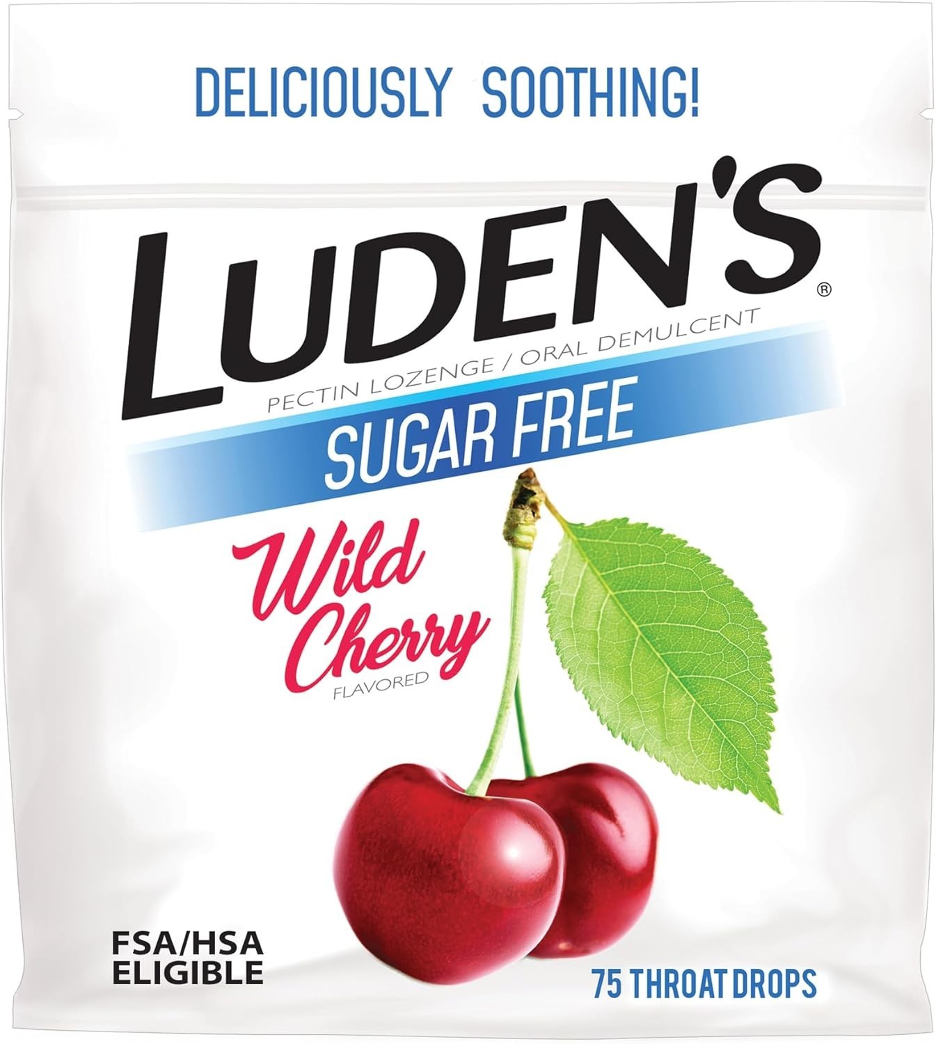 Luden’s Sugar Free Wild Cherry Cough Drops 75 Throat Drops
