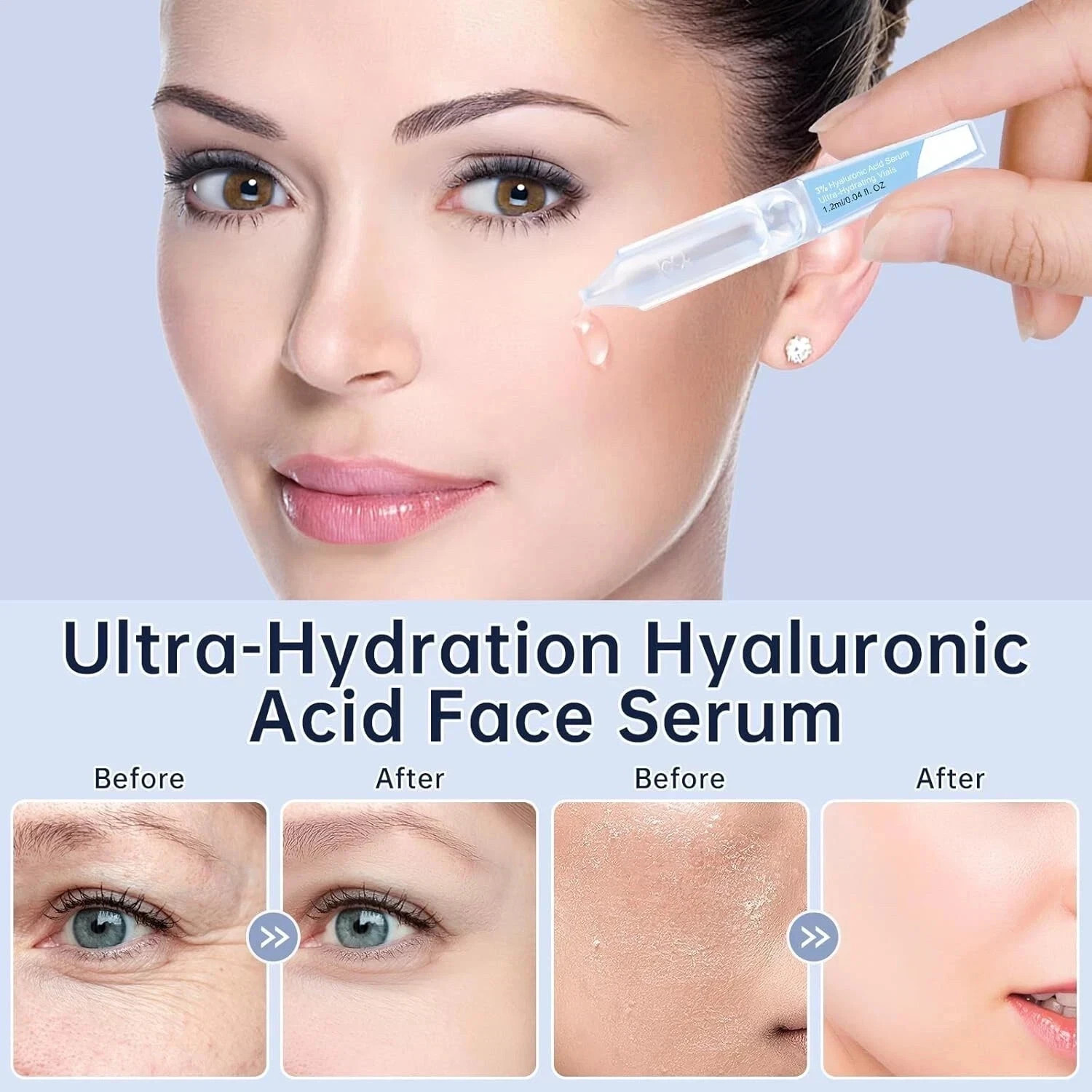 3% Hyaluronic Acid Serum-Anti-Aging & Hydrating, 30 PCS for Dry & Sensitive Skin