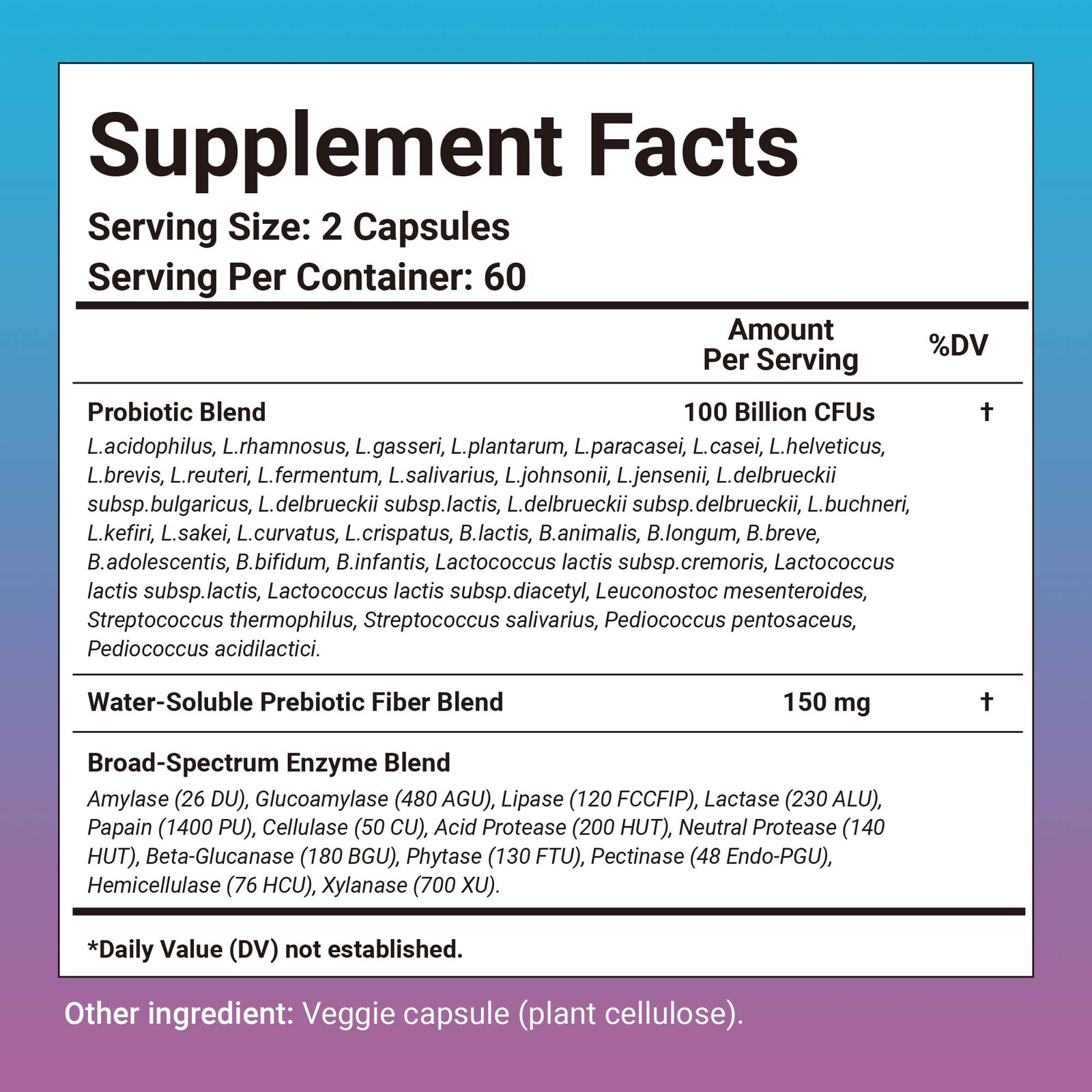 Probiotics 100Billion 120pcs-Supports Digestion and Absorption,Intestinal Health