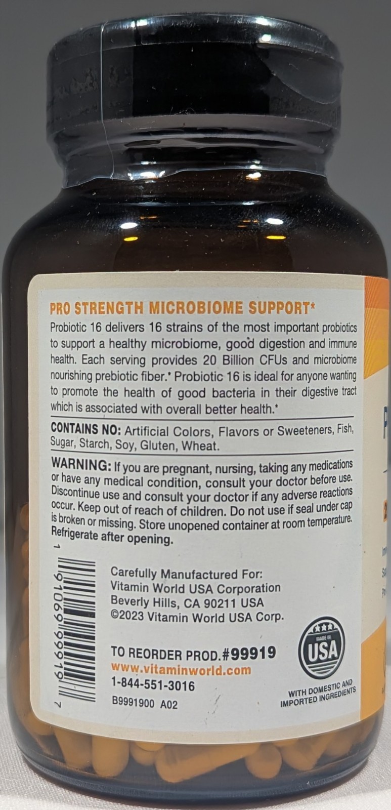 Vitamin World Probiotic 16 Immune Support & Digestive Health, 120 Capsules