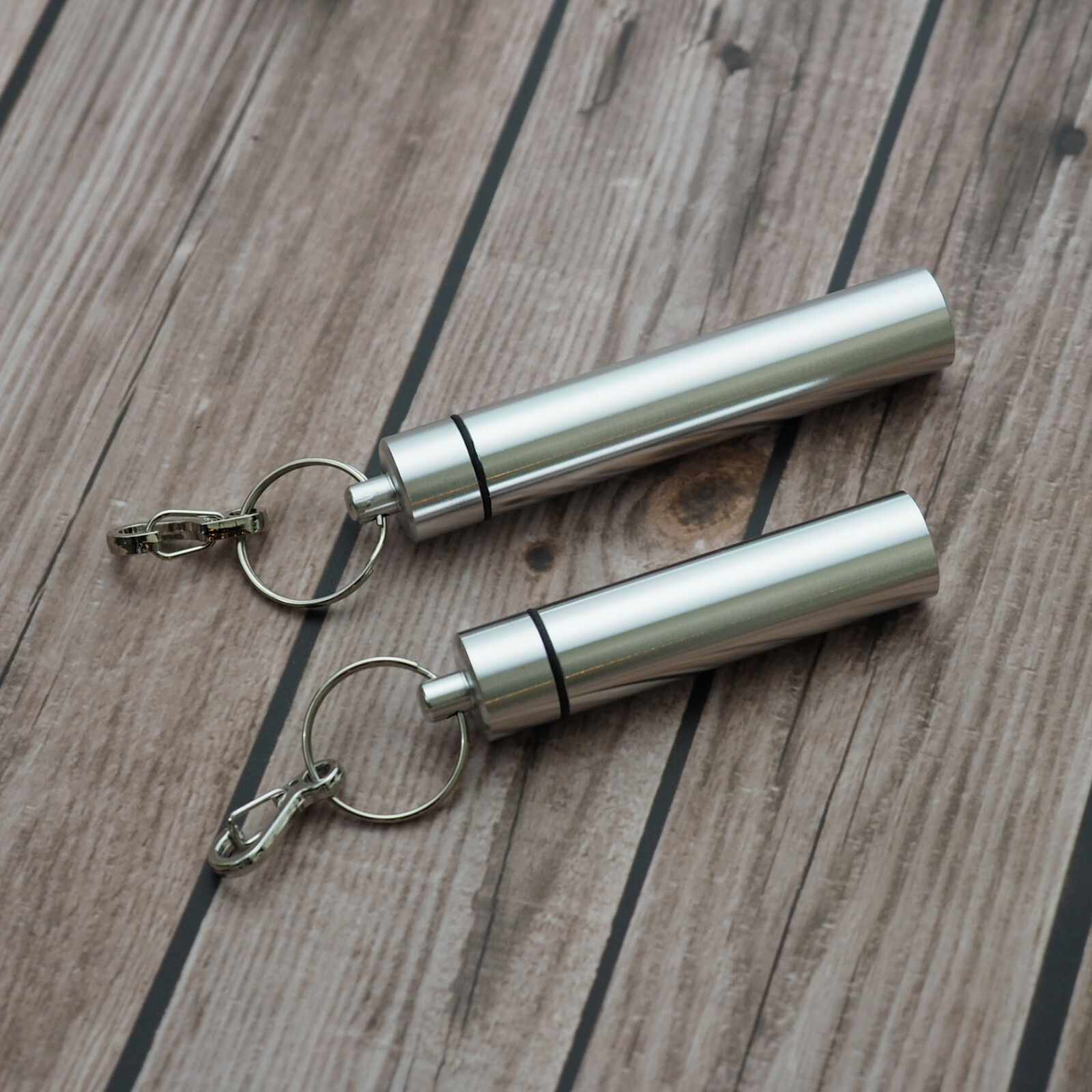 Waterproof Aluminum Pill Container Capsule Bottle Keychain Over 3″ Long – Choose