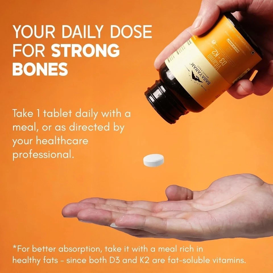 Vitamin D3 K2(MK-7) from Balchem, USA | For Bone Strength, Heart Health,Immunity