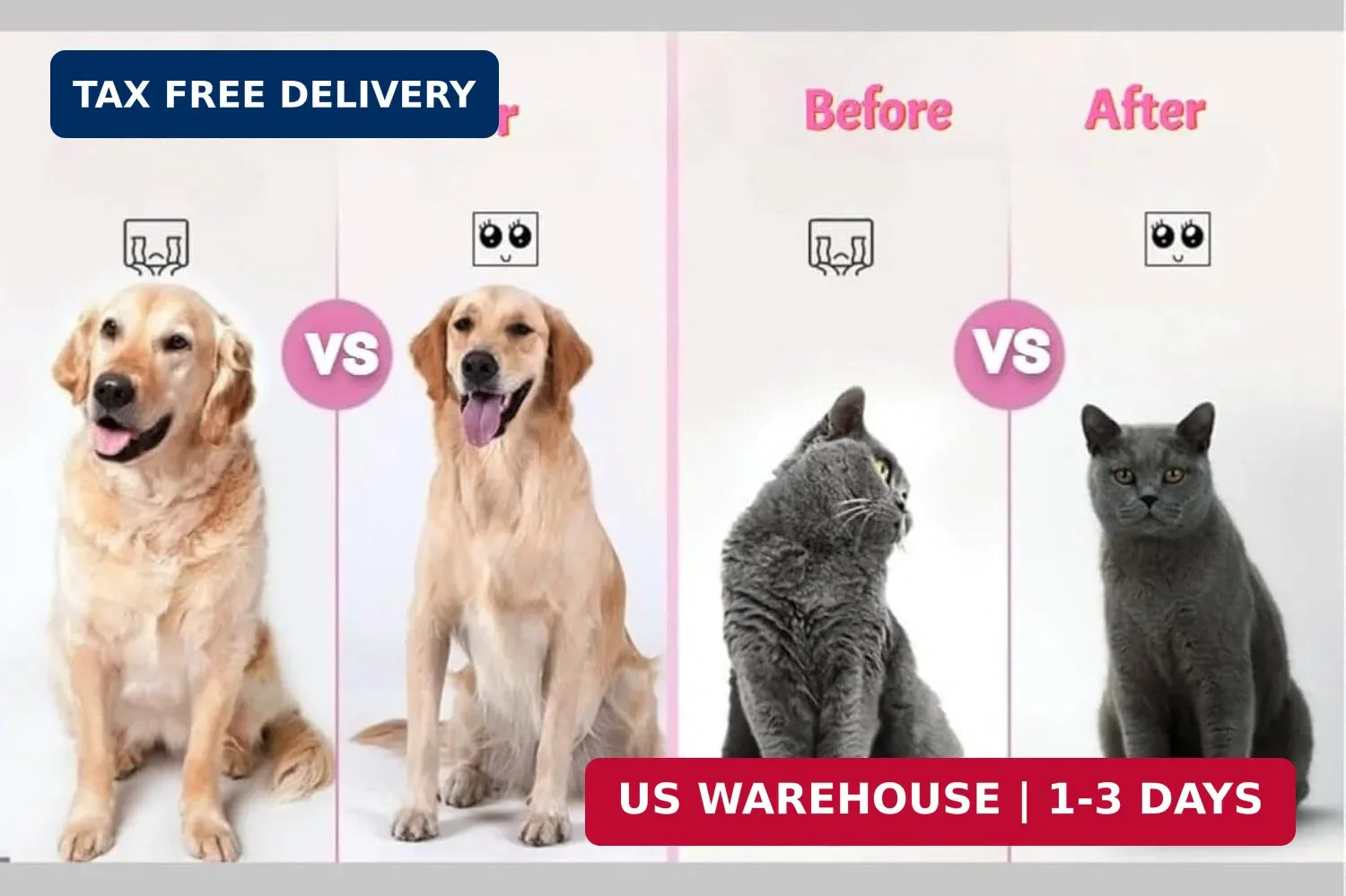 Self-Cleaning Slicker Brush, Dog Cat Bunny Pet Grooming Shedding Brush, Easy to