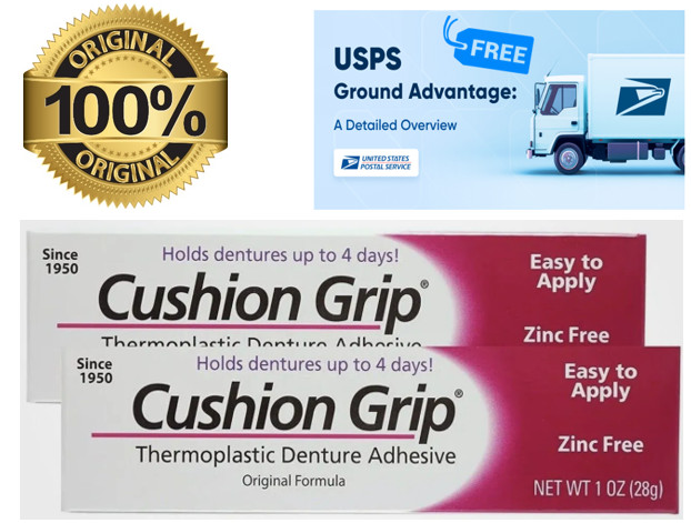 Cushion Grip Soft Thermoplastic Denture Adhesive 1 Oz – (Pack of 1,2,3,4, (5+1)