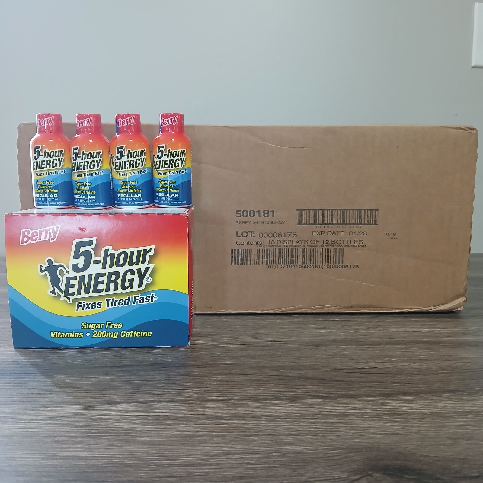 5-hour Energy Berry Flavor 216 Bottles(18×12), Exp: 1/28