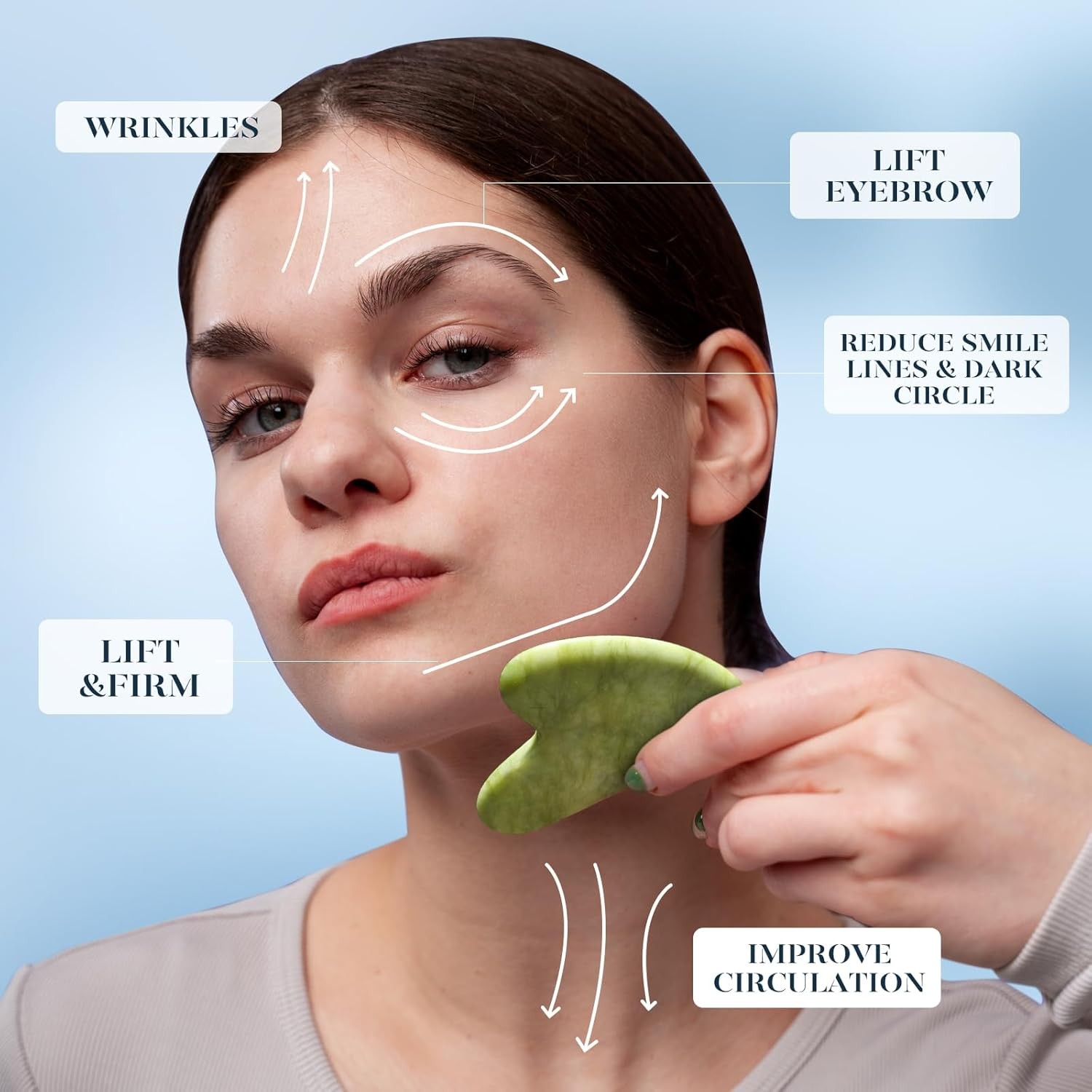 BAIMEI IcyMe Ice Roller for Face and Gua Sha Facial Tool Set, Ice Face Roller Re