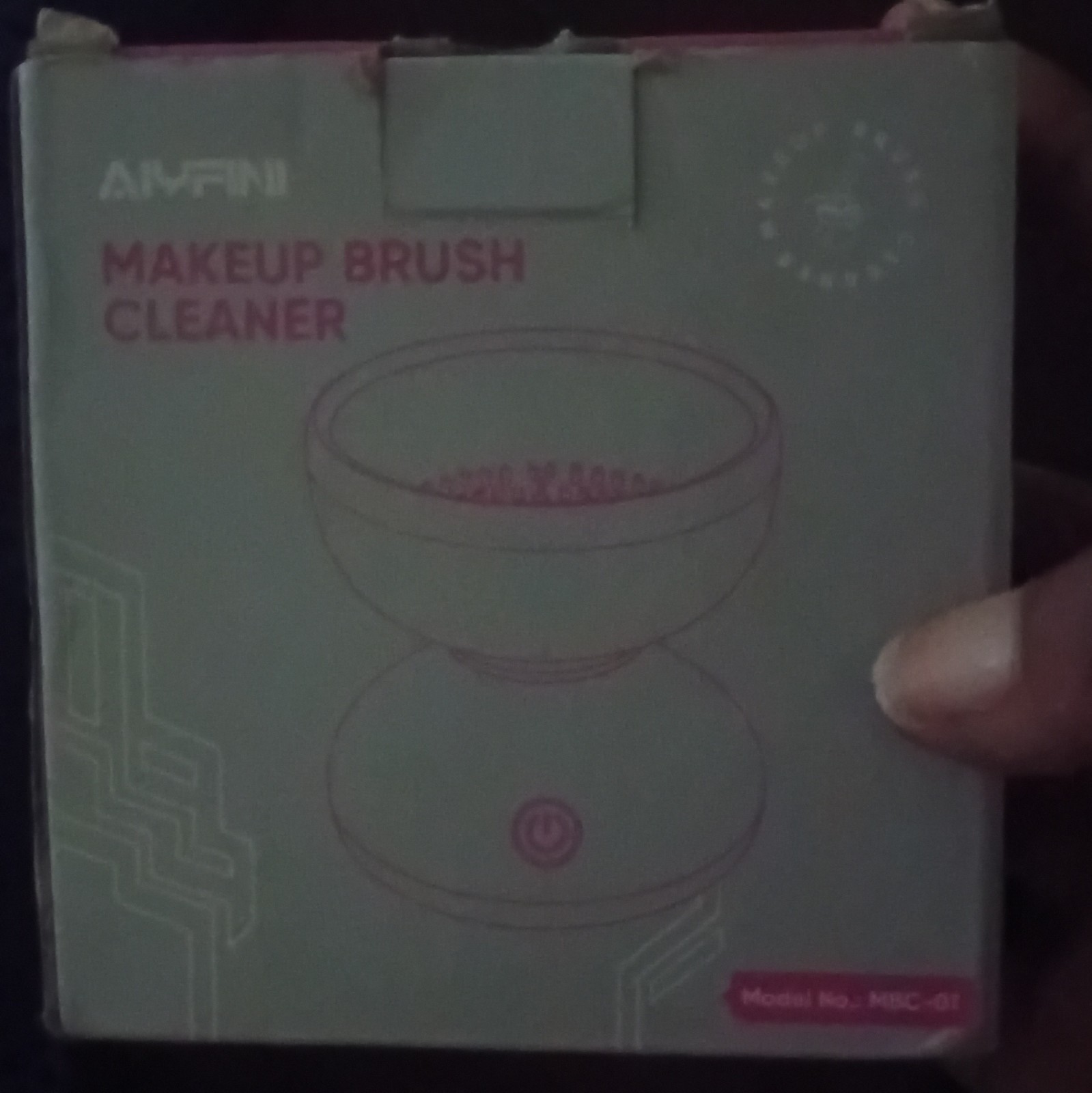AIYFINI Electric Makeup Brush Cleaner USB Charging Portable Gray & Pink Silicone
