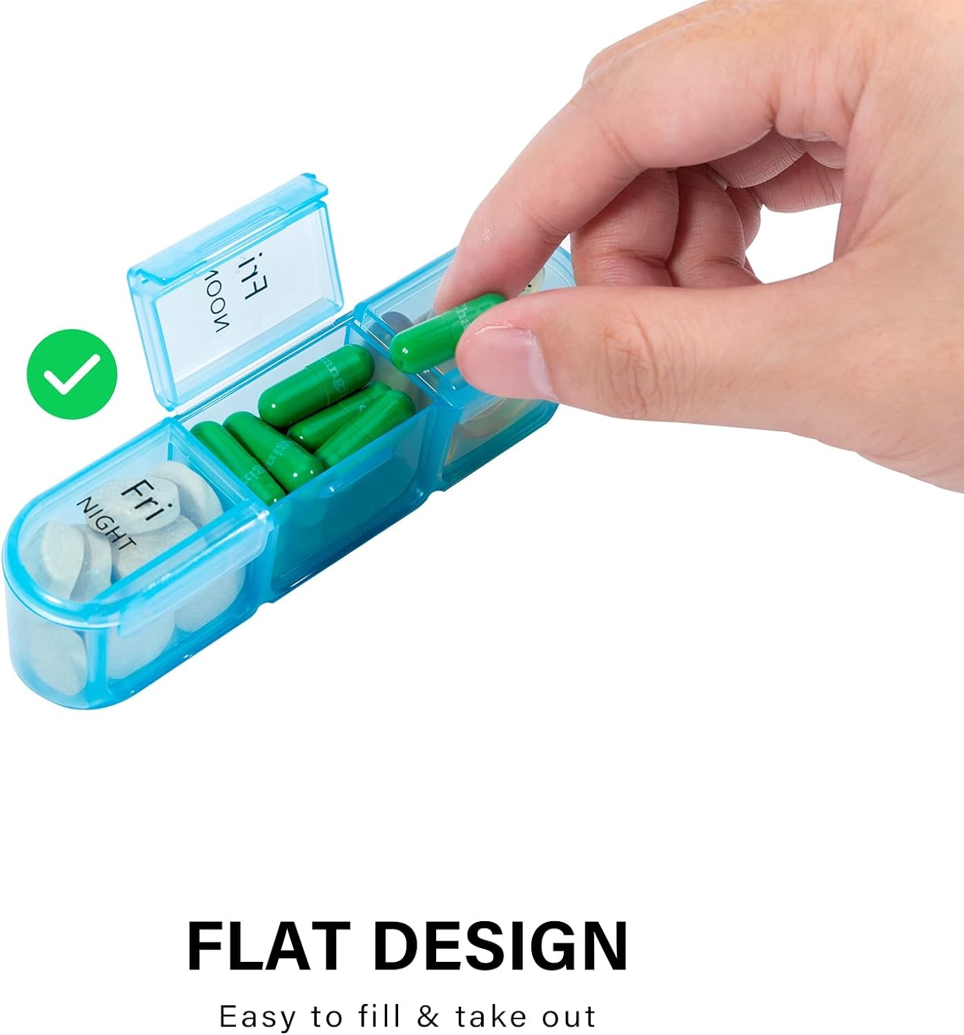 1 Weekly Pill Box Organizer 3 Times a Day 7 day Organizer Case Medicine Storage