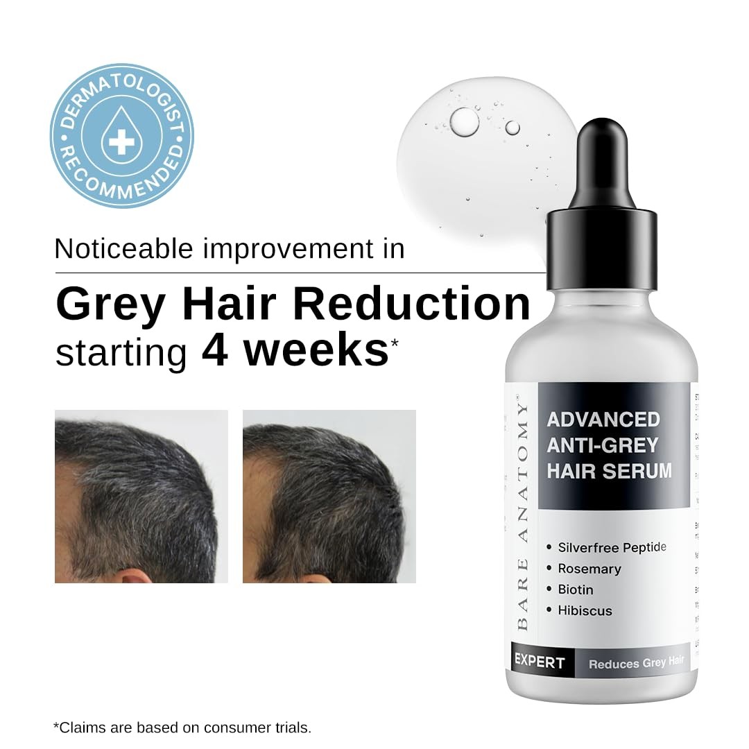 Advanced Anti-Grey Serum | Reduces Hair Greying | Silverfree Peptide+Biotin 50Ml