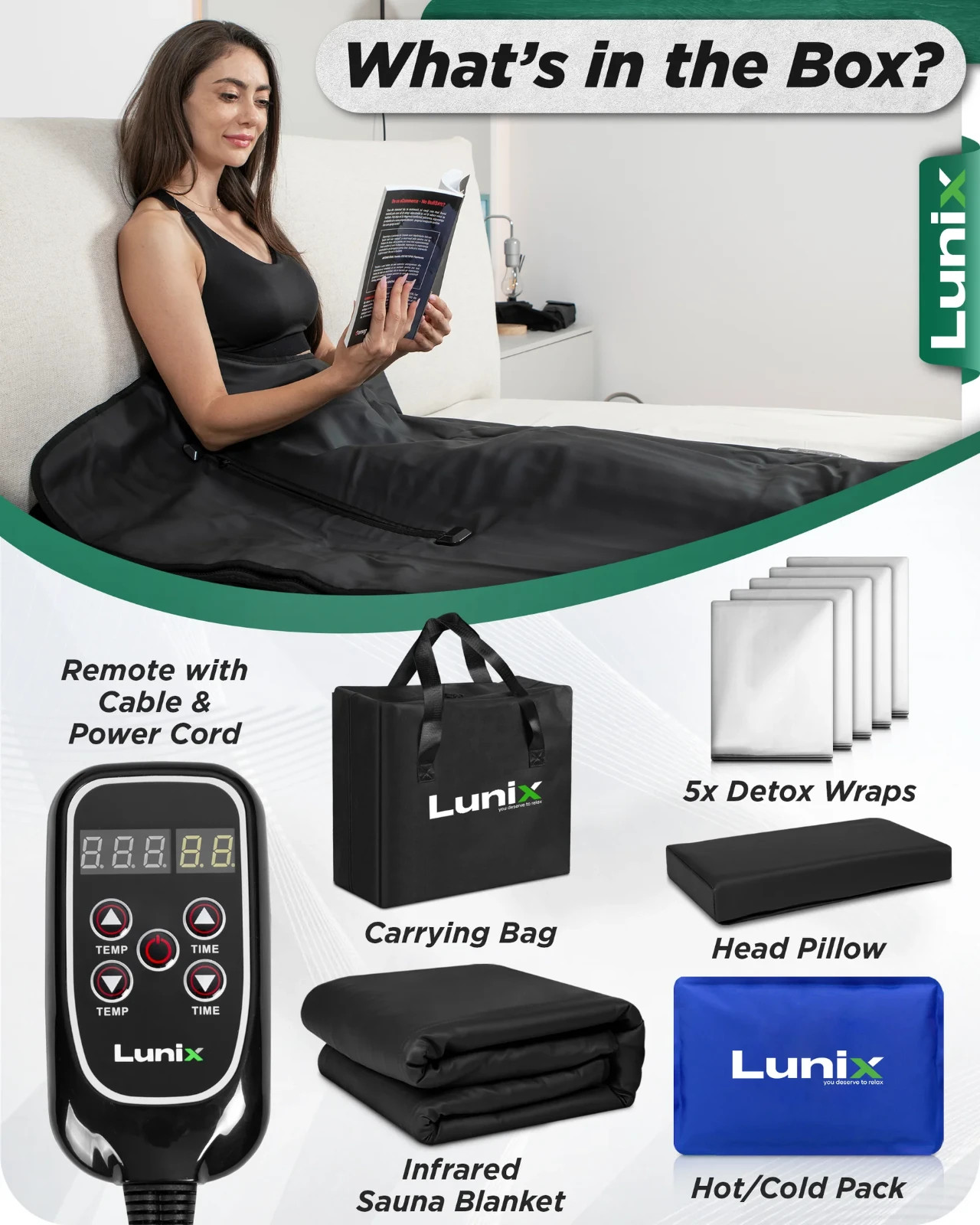 Lunix LX17 Infrared Sauna Blanket Portable Detox Heat Therapy Home Spa new