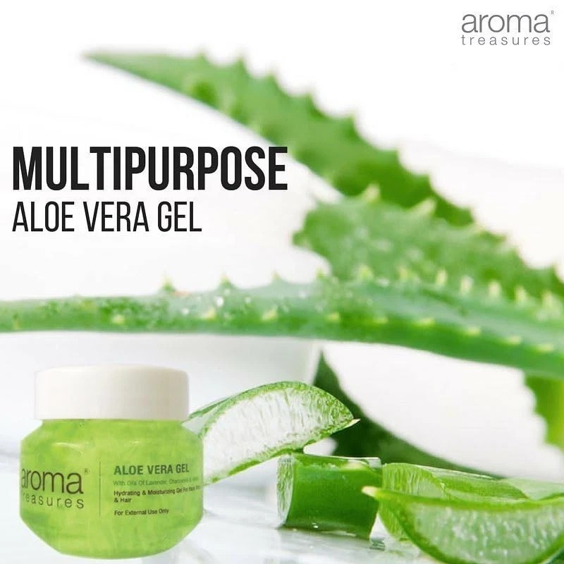 Aroma Treasures Aloe Vera Gel 125g | Face & Hair Moisturizer Paraben Free Unisex
