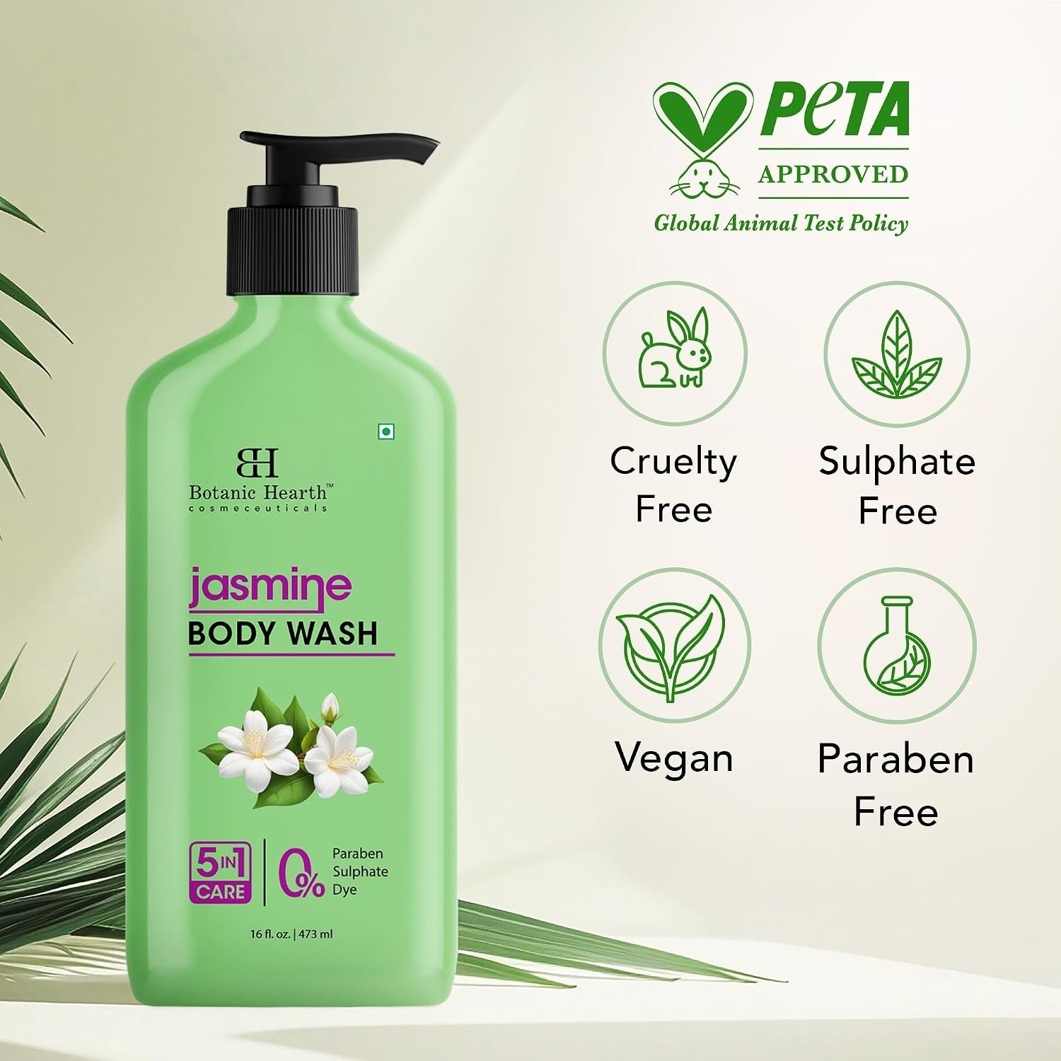 Soothing Jasmine Body Wash – 5-in-1 Hydrating Formula for All Skin Types (16 oz)