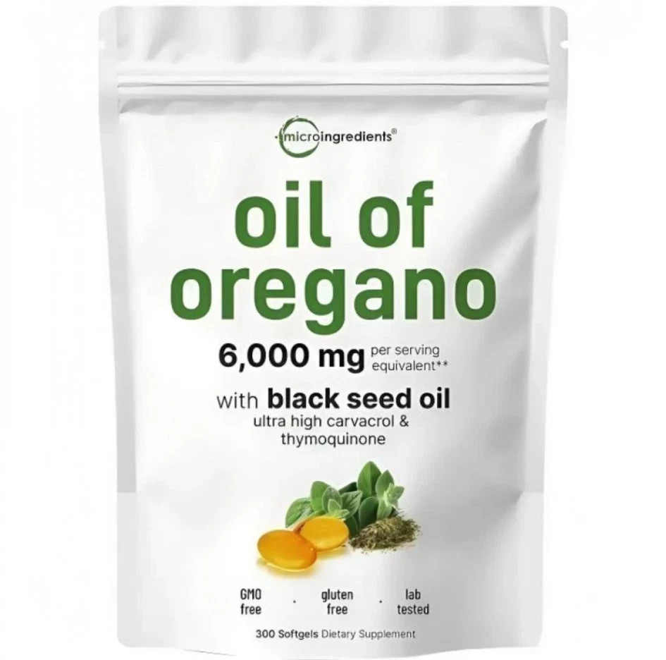 Oregano Oil 6000mg + Certified Black Seed Oil | Micro Ingredients Capsules
