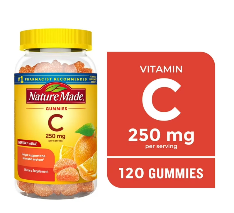 Nature Made Vitamin C 250 mg Per Serving Gummies,Dietary,120 Count Each,2 Pack