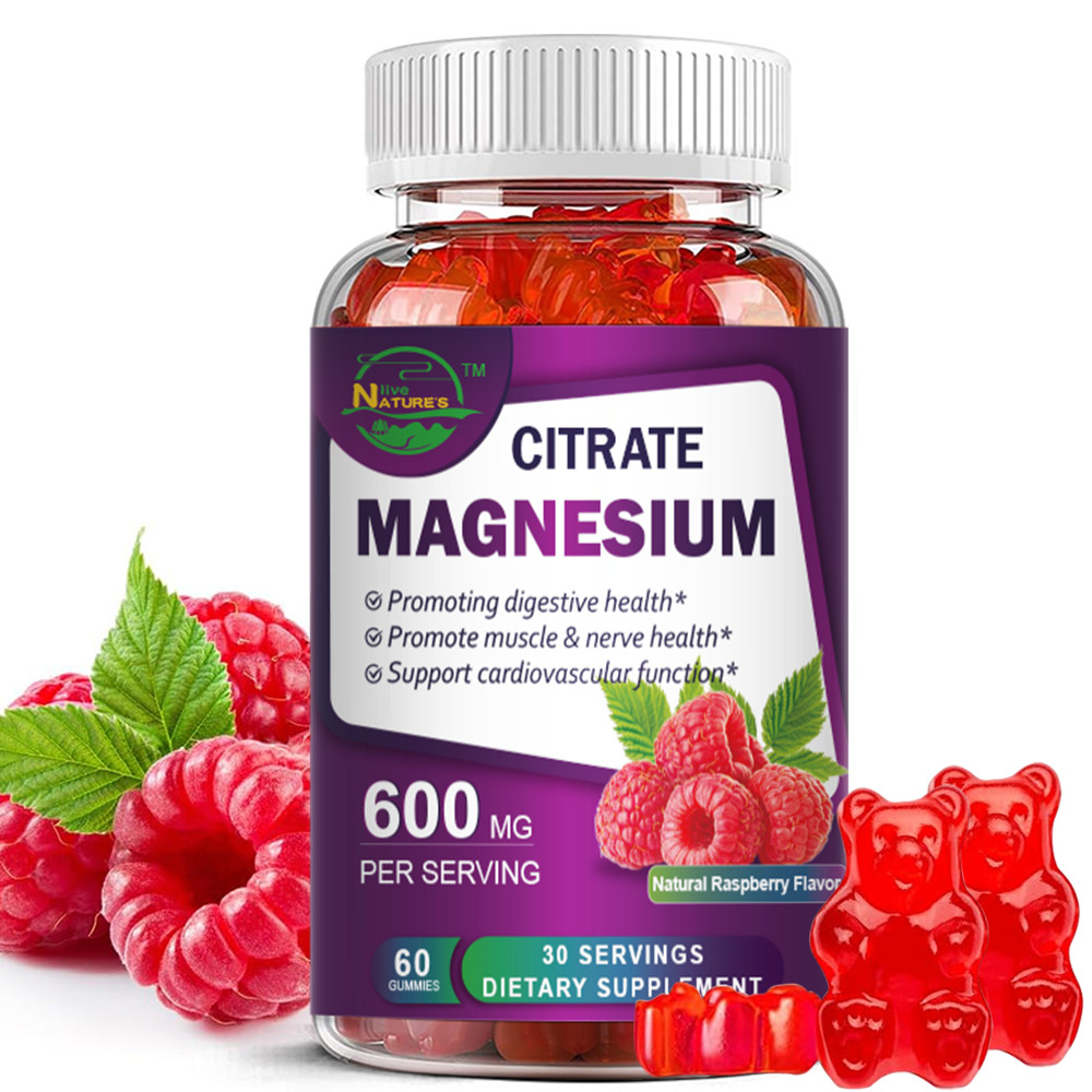 Magnesium Citrate Gummies 600mg Per Serving Highest Potency Supplement Non-GMO