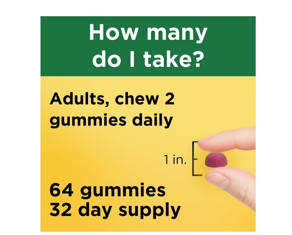High Absorption Magnesium Citrate 200 Mg per Serving Gummies, 64 Count, 2PK