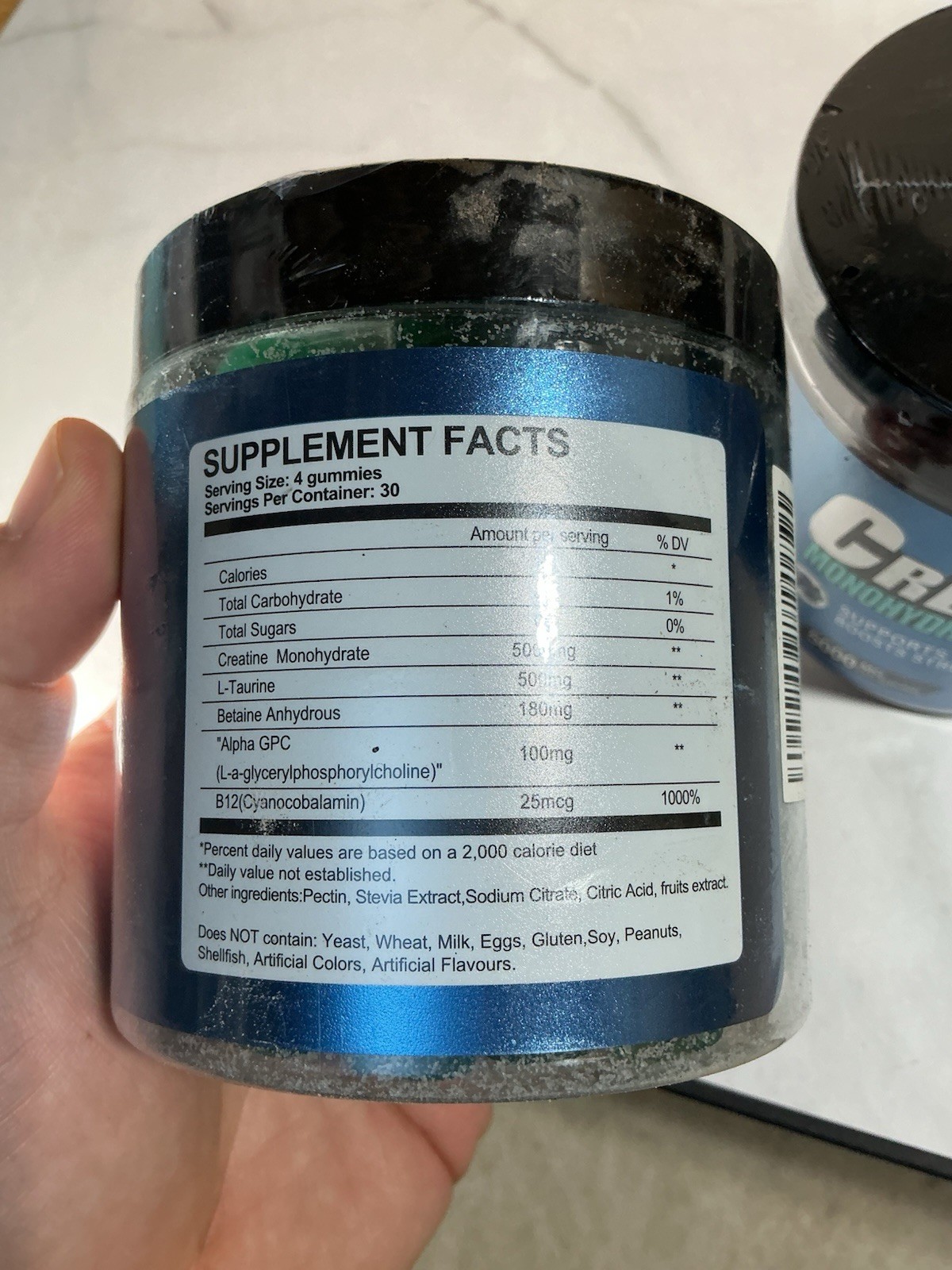 Creatine Monohydrate Gummies (2 PACK) 120ct Blueberry 5000mg Per Serving