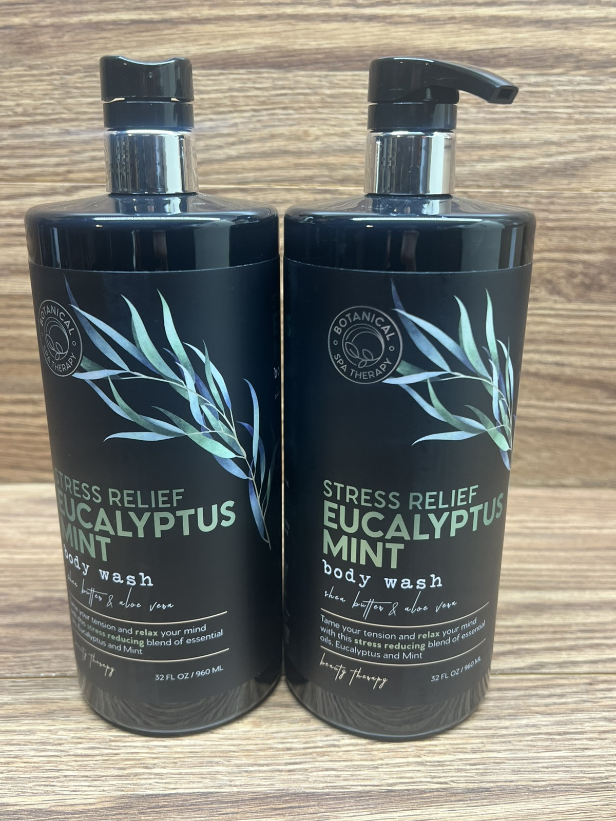 (2-Pk) BOTANICAL SPA THERAPY ~ STRESS RELIEF EUCALYPTUS MINT BODY WASH Shea Aloe