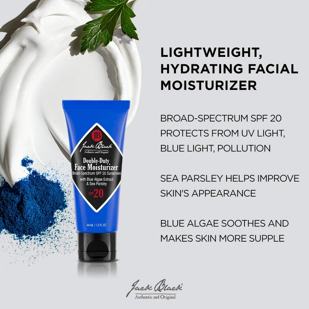 Jack Black Double Duty Mens Face Moisturizer 1.5 Fl Oz (Pack of 1), White